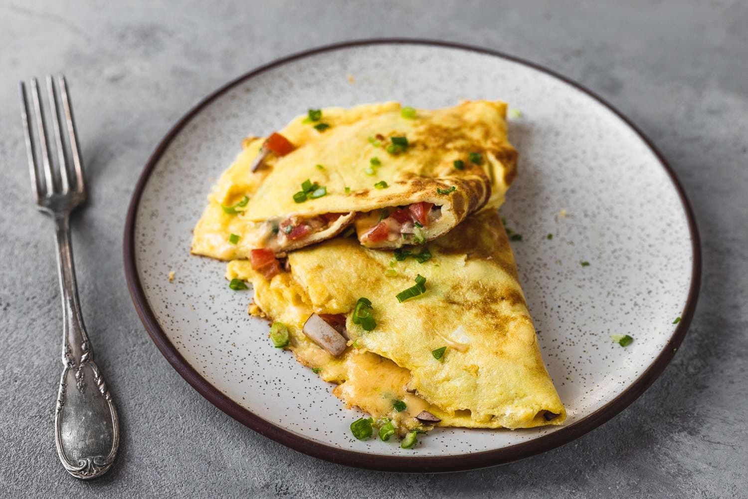 Omelet met bruin bier, champignons en spek